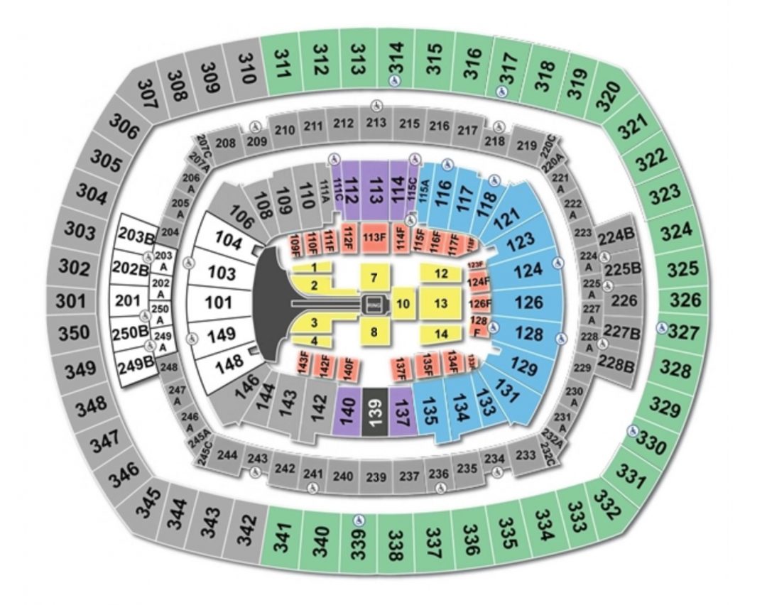 WrestleManiamap Premium Seats USA